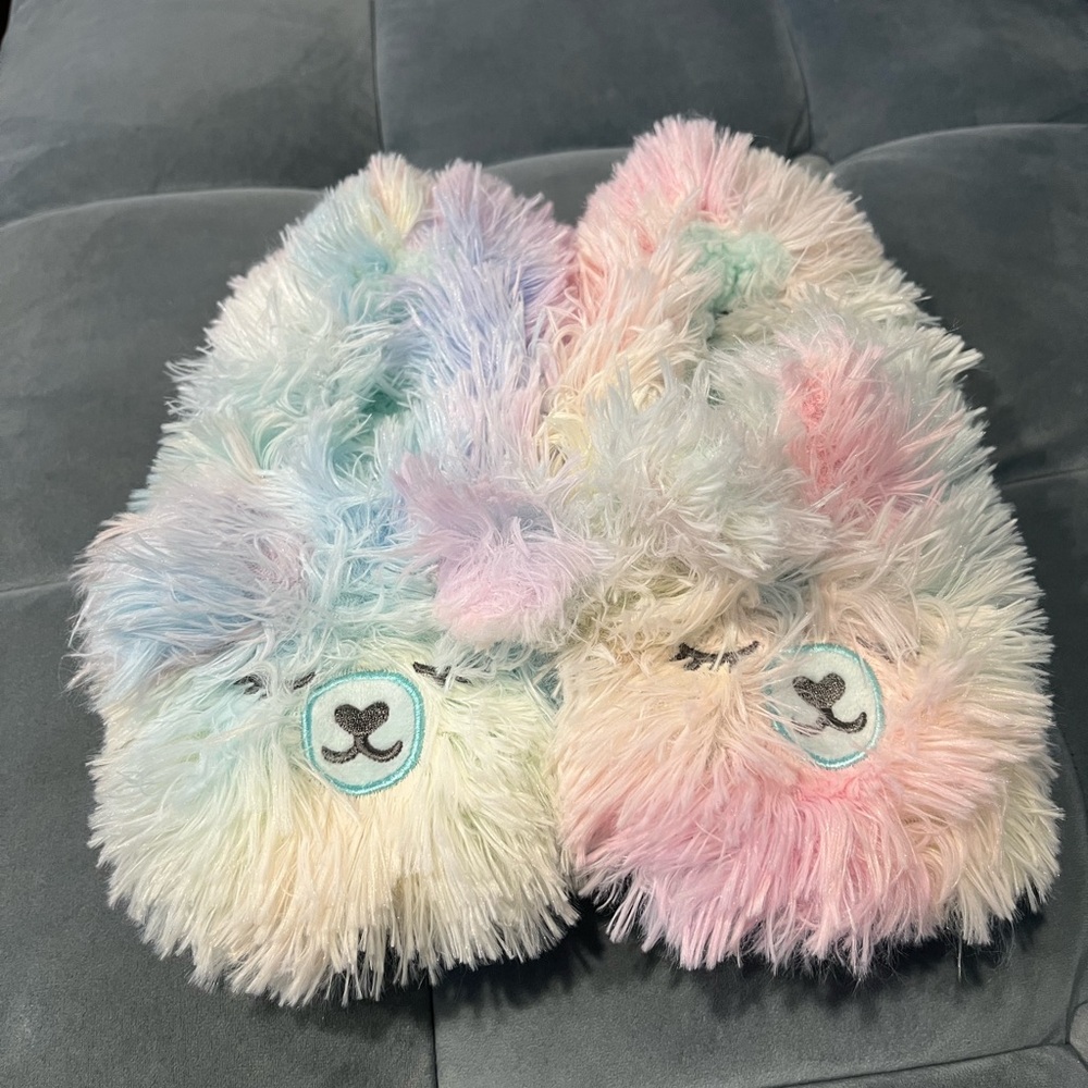 Justice girls furry slippers